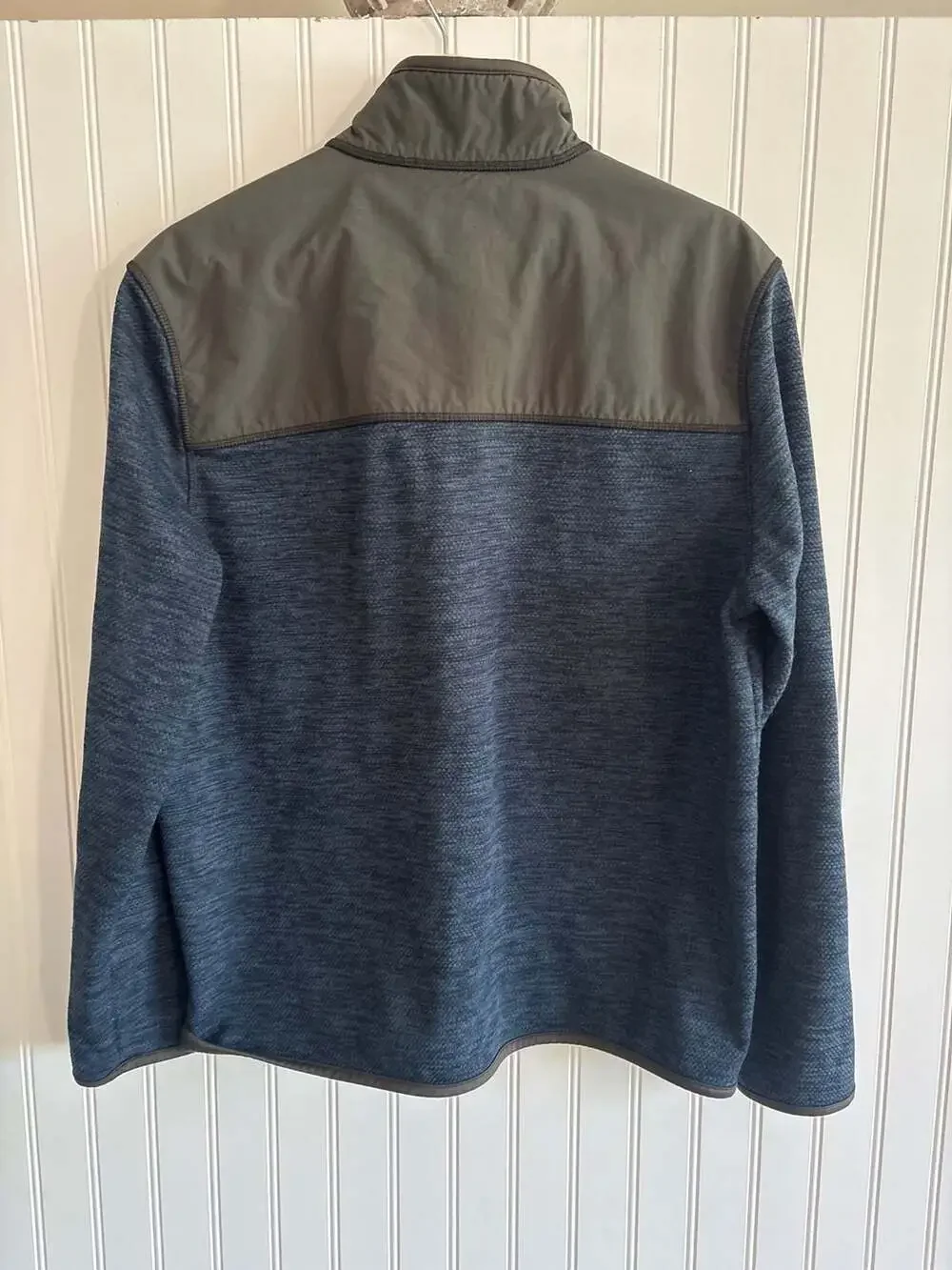 G.H. BASS & Co Men's 1/4 snap Sweater Pullover Jacket Blue Sz Medium Mixed Media